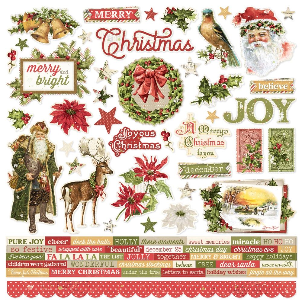 Simple Stories Simple Vintage Yuletide 12"X12"Cardstock Stickers