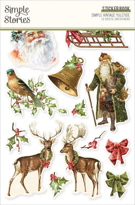 Simple Stories Sticker Book 12/Sheets-Simple Vintage Yuletide
