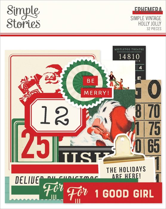 Simple Vintage Holly Jolly Ephemera