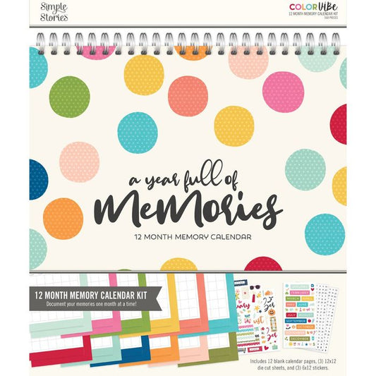 Simple Stories 12-Month Memory Calendar-Color Vibe