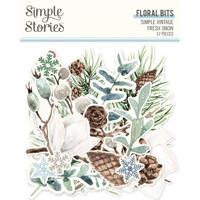 Simple Stories - Simple Vintage Fresh Snow Floral Bits & Pieces
