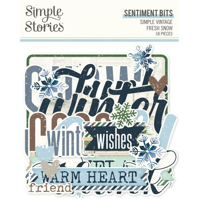 Simple Stories - Simple Vintage Fresh Snow Sentiment Bits & Pieces