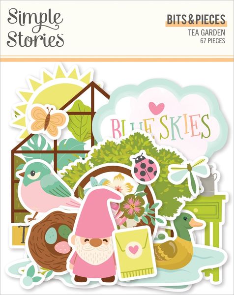 Simple Stories Tea Garden Bits & Pieces, 68/Pkg