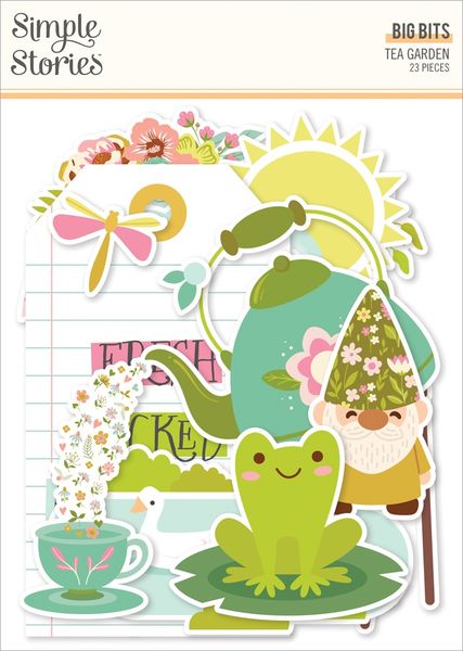 Simple Stories Tea Garden Big Bits & Pieces Die-Cuts, 23/Pkg
