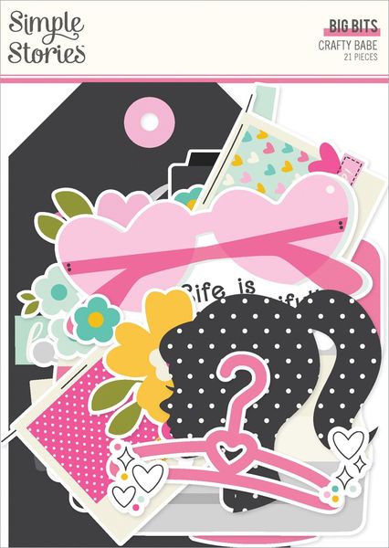 Simple Stories Crafty Babe Big Bits & Pieces, 21/Pkg