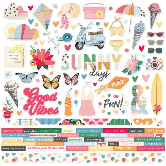 Simple Stories Sunny Days 12"X12" Cardstock Stickers
