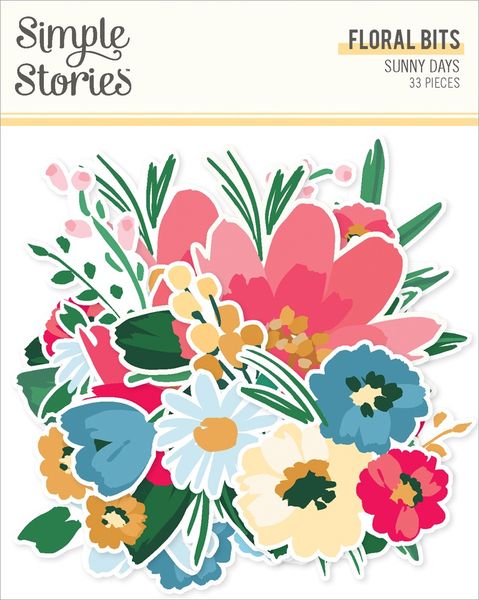 Simple Stories Sunny Days Floral Bits & Pieces, 33/Pkg
