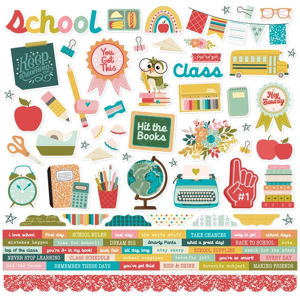 Simple Stories Book Fair 12"X12" Cardstock Stickers