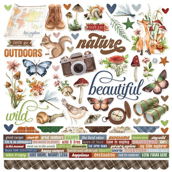 Simple Stories Simple Vintage Woodlands 12"X12" Cardstock Stickers