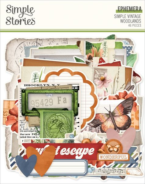 Simple Vintage Woodlands Ephemera, 46/Pkg