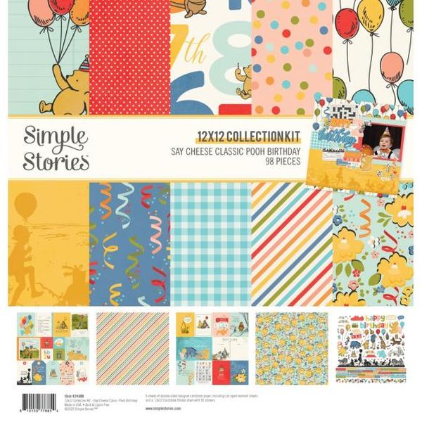 Simple Stories Say Cheese Classic Pooh Birthday Collection Kit 12"x12"