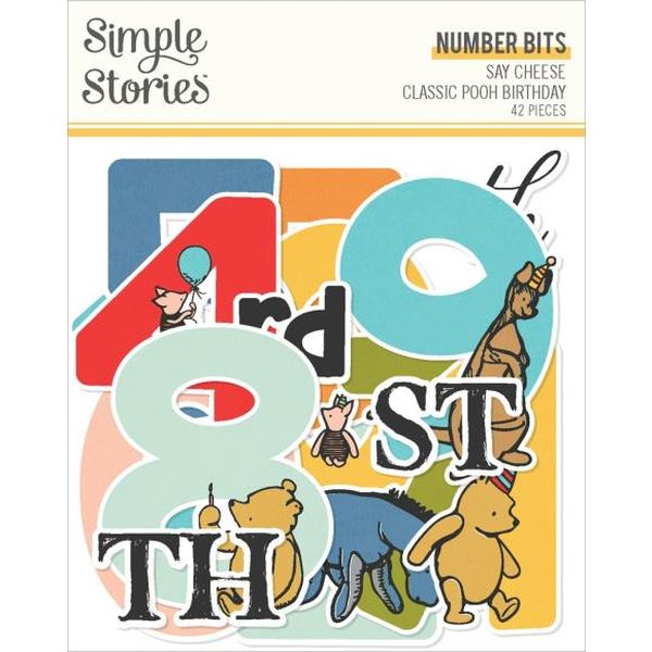 Simple Stories Say Cheese Classic Pooh Birthday Number Bits & Pieces Die-Cuts