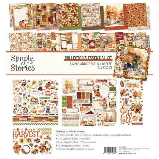 Simple Stories Simple Vintage Autumn Breeze 12"X12" Collector's Essential Kit