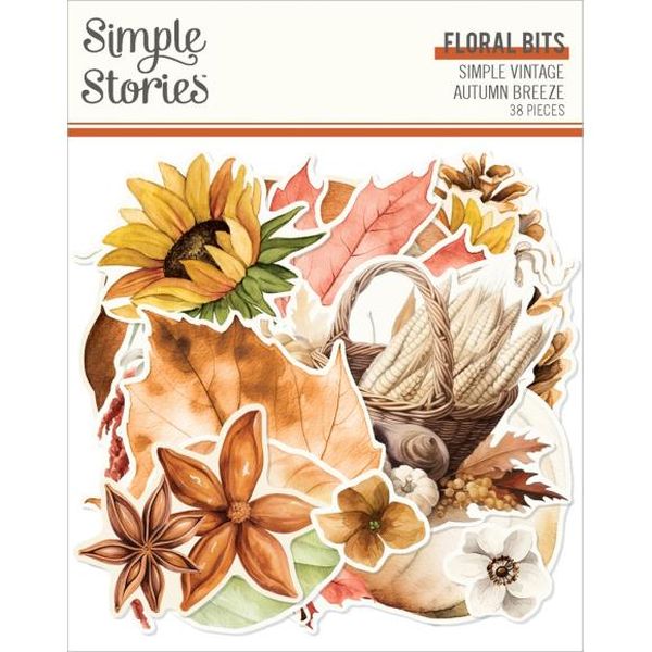 Simple Stories Simple Vintage Autumn Breeze Floral Bits & Pieces Die-Cuts