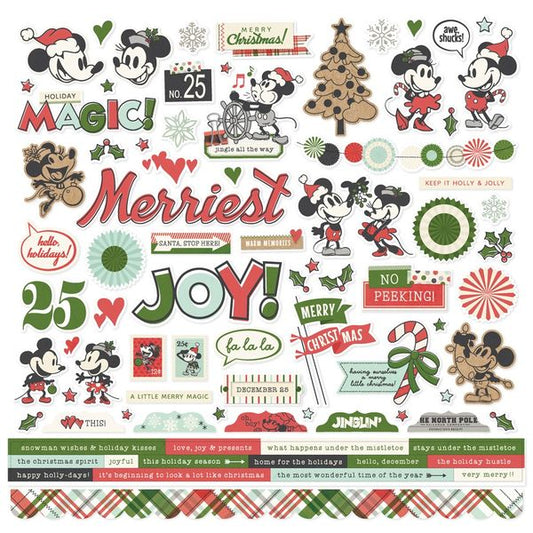 Simple Stories Say Cheese Classic Mouse Christmas 12"X12" Cardstock Stickers
