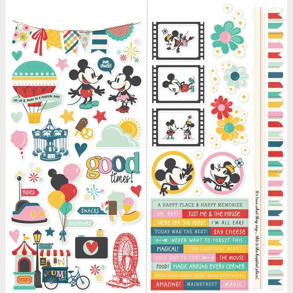 Simple Stories Icon Cardstock Stickers 12"X12"-Say Cheese Happiest Place