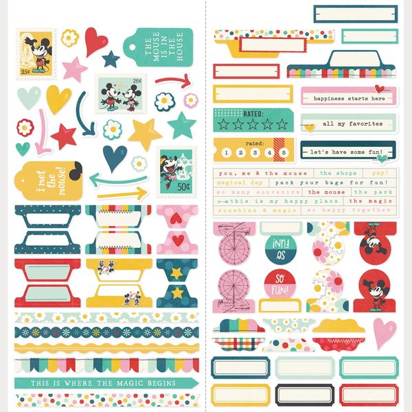 Simple Stories Basics Cardstock Stickers 12"X12"-Say Cheese Happiest Place