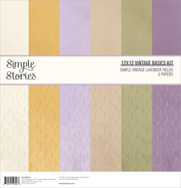 Simple Stories Vintage Basics Kit 12x12-Simple Vintage Lavender Fields