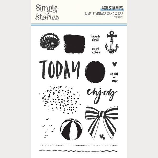Simple Stories Photopolymner Stamps-Vintage Sand & Sea