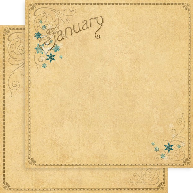 Graphic 45 Place In Time: January Foundation 12x12 DS Paper (1 Sheet)