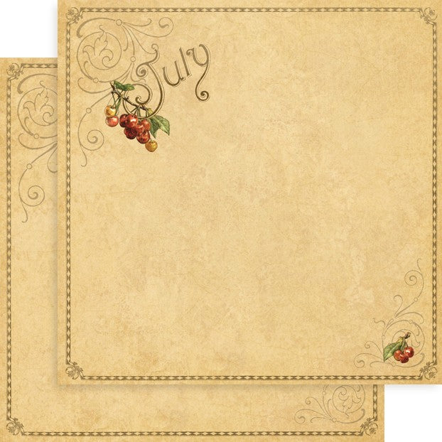 Graphic 45 Place In Time: July Foundation 12x12 DS Paper (1 Sheet)
