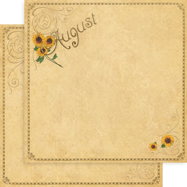 Graphic 45 Place In Time: August Foundation 12x12 DS Paper (1 Sheet)
