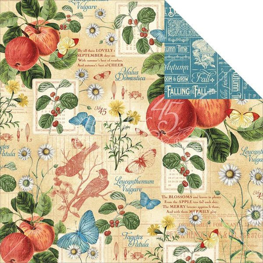 Graphic 45 Time to Flourish: September Flourish 12x12 DS Paper (1 Sheet)