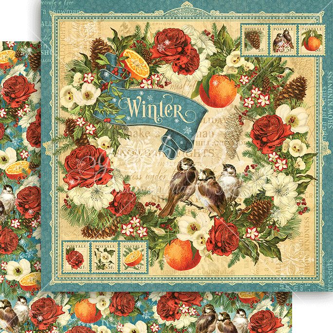 Graphic 45 Seasons: Winter 12x12 DS Paper (1 Sheet)