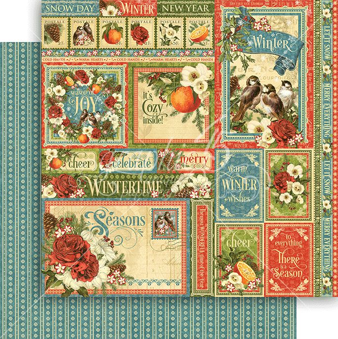 Graphic 45 Seasons: Winter Collective 12x12 DS Paper (1 Sheet)