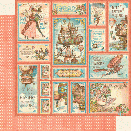 Graphic 45 Imagine: Castles in the Air 12x12 DS Paper (1 Sheet)