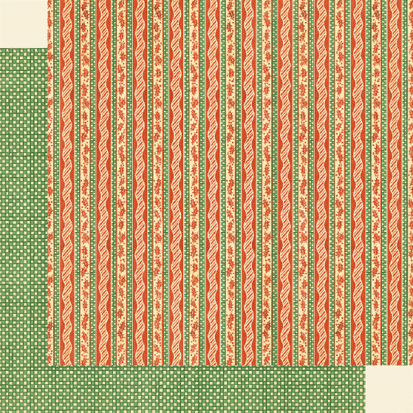 Graphic 45 Christmas Magic: Candy Cane Ribbon 12x12 DS Paper (1 Sheet)