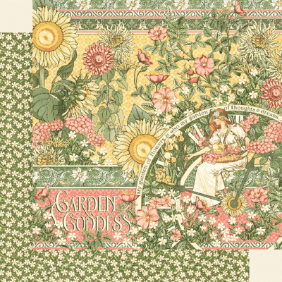 Graphic 45 Garden Goddess: Garden Goddess 12x12 DS Paper (1 Sheet)