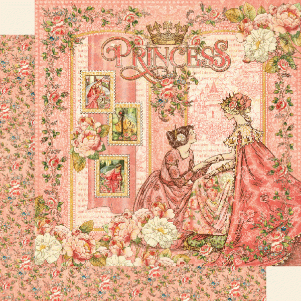 Graphic 45 Princess: Princess  12x12 DS Paper (1 Sheet)