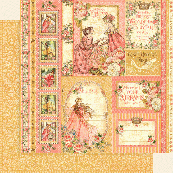 Graphic 45 Princess: Beautiful Maiden 12x12 DS Paper (1 Sheet)