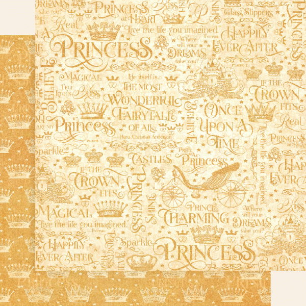 Graphic 45 Princess: If the Crown Fits 12x12 DS Paper (1 Sheet)