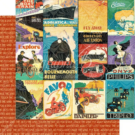 Graphic 45 Life's A Journey: Chase the Win 12x12 DS Paper (1 Sheet)