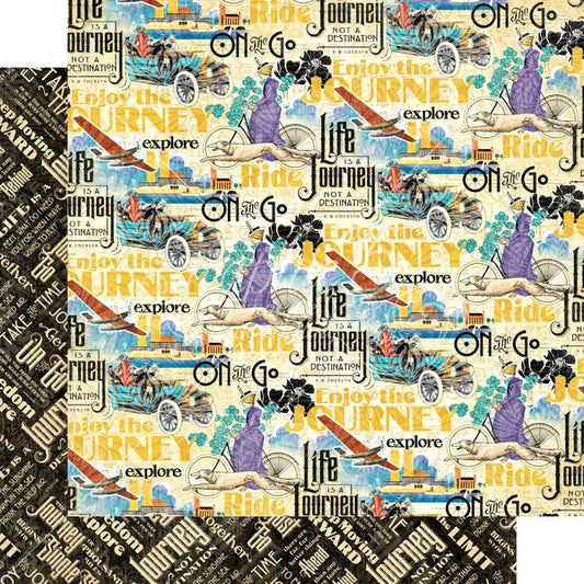Graphic 45 Life's A Journey: Find Adventur 12x12 DS Paper (1 Sheet)