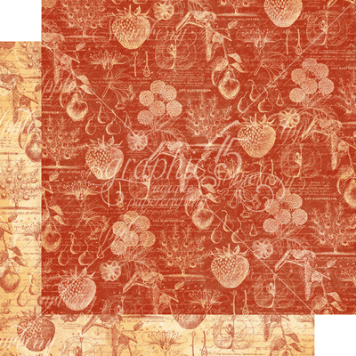 Graphic 45 Fruit & Flora: Botanical Beautiful 12x12 DS Paper (1 Sheet)