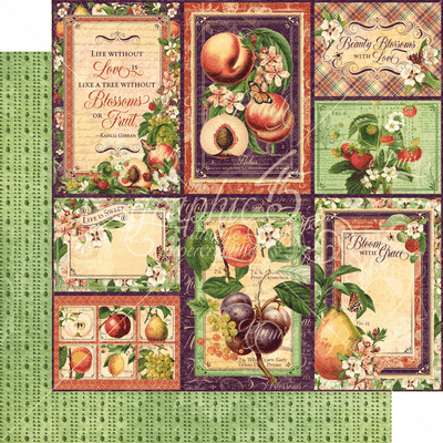 Graphic 45 Fruit & Flora: Orchard Fresh 12x12 DS Paper (1 Sheet)