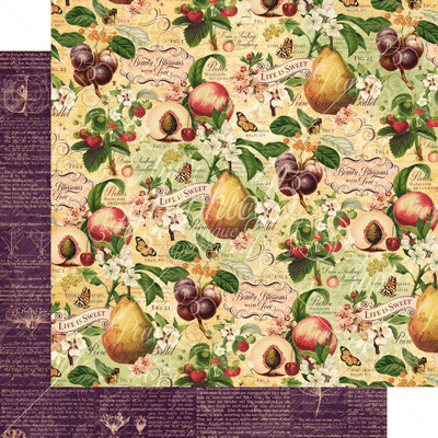 Graphic 45 Fruit & Flora: Life is Sweet 12x12 DS Paper (1 Sheet)