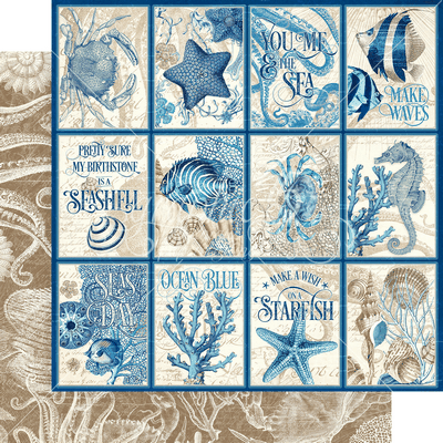 Graphic 45 Ocean Blue:  Cozumel 12x12 DS Paper (1 Sheet)