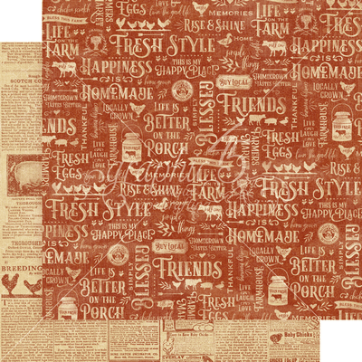 Graphic 45 Farmhouse: Fresh Style 12x12 DS Paper (1 Sheet)