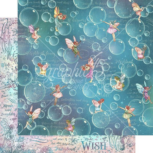 Graphic 45 Fairie Wings: Blowing Bubbles 12x12 DS Paper (1 Sheet)