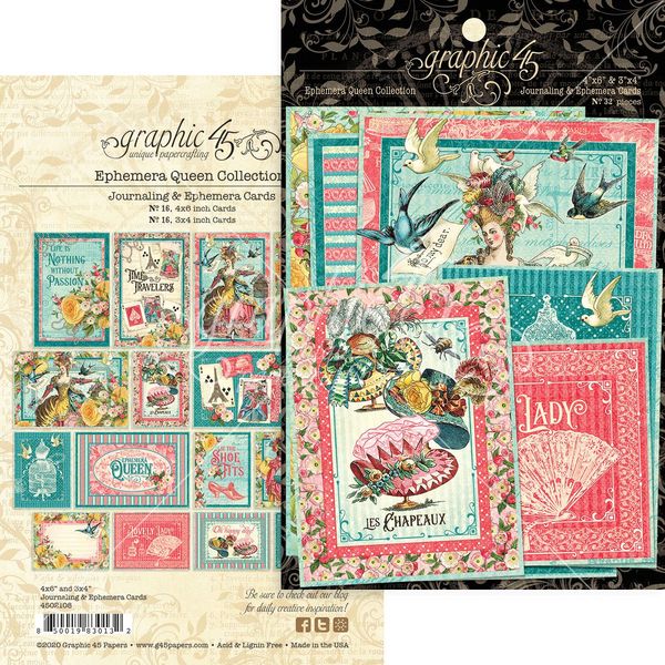 Graphic 45 Ephemera Queen Ephemera & Journaling Cards