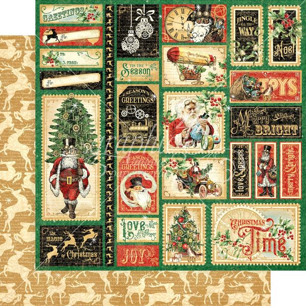 Graphic 45 Christmas Time: Jingle All the Way 12x12 DS Paper (1 Sheet)