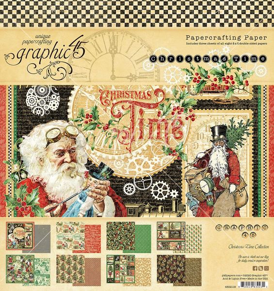 Graphic 45 Christmas Time: 8x8 Paper Pad