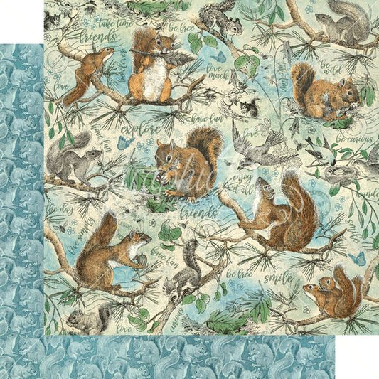 Graphic 45 Woodland Friends: Be Curious 12x12 DS Paper (1 Sheet)