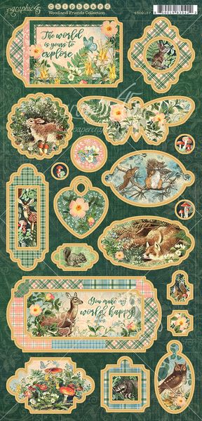 Graphic 45 Woodland Friends Chipboard