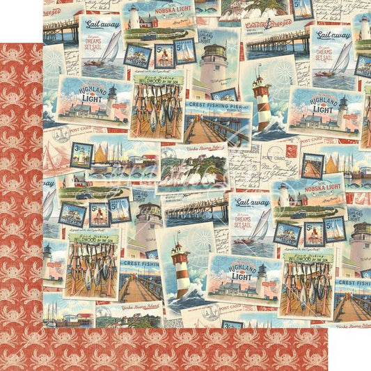 Graphic 45 Catch of the Day: Coastal Breeze 12x12 DS Paper (1 Sheet)