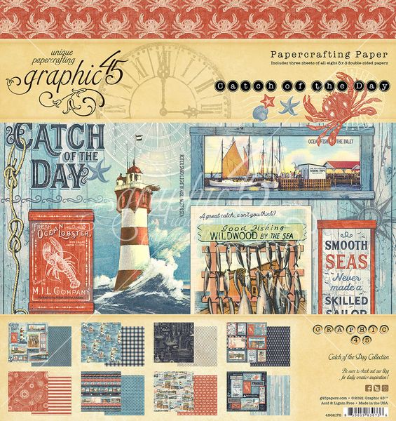Graphic 45 Catch of the Day: 8x8 Pad